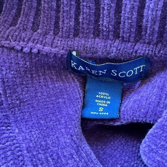 KAREN Scott Pullover Sweater Size S Purple Wide rib pattern - Picture 15 of 15